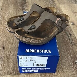 Birkenstock Brown Gizeh Leather Thong Sandals